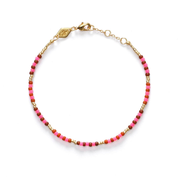 Bundoran Forgyldt Armbånd m. Lyserød/Rosa Glasperler