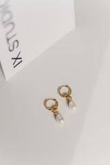 IX Ocean Pearl Gold Plated Hoop