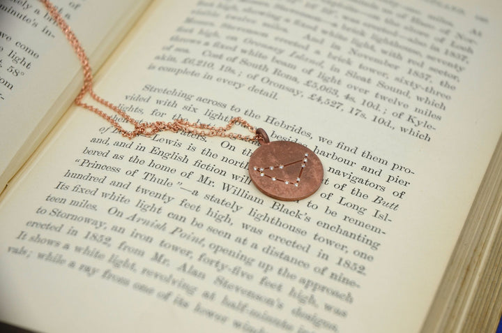 Constellation Capricorn 14K Gold, Whitegold or Rosegold Pendant w. Diamonds