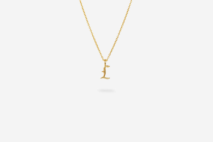 IX L Letter 22K Gold Plated Pendant