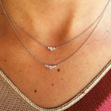 Signature Three 18K Gold, Rosegold or Whitegold Necklace w. Diamonds