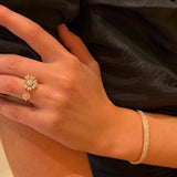 Three Row Parallel 18K Gold, Rosegold or Whitegold Bangle w. Diamonds