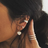 Parallel Small 18K Gold, Rosegold or Whitegold Hoops w. Diamonds