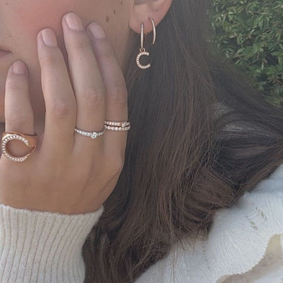 Conscious Round 14K Gold, Rosegold or Whitegold Ring w. Diamonds