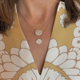 Conch Shell Dream 18K Gold, Rosegold or Whitegold Necklace w. Diamonds