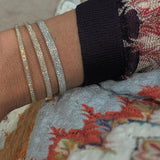 Two Row Parallel 18K Gold, Rosegold or Whitegold Bangle w. Diamonds