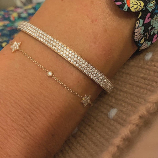 Star Universe 18K Gold, Rosegold or Whitegold Bracelet w. Diamonds