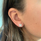 Fairytale Butterfly Medium 18K Gold, Rosegold or Whitegold Studs w. Diamonds