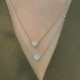 Heart 18K Gold, Rosegold or Whitegold Necklace w. Diamonds