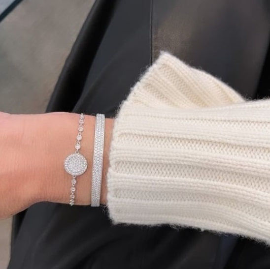 Globe großes Armband aus 18K Gold, Rosé- oder Weißgold vergoldetes I Diamanten