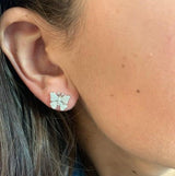 Fairytale Butterfly Large 18K Gold, Rosegold or Whitegold Studs w. Diamonds