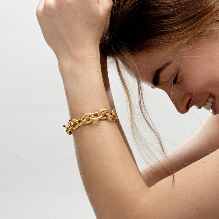 Chunky Kæde Forgyldt Armbånd