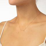 Bar Pavé 18K Gold Necklace w. Diamonds