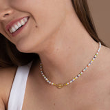 Cowrie Halskette 18K vergoldet Gelbgold I Perlen