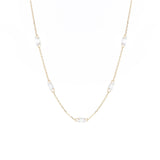 Danaé Encrusted Baguette 18K Gold Necklace w. Diamonds