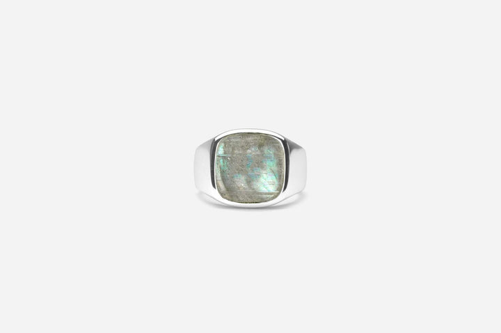 IX Cushion Signet Ring Labradorite Sølv