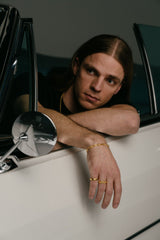 IX Polished Curb Gold Plated Ring