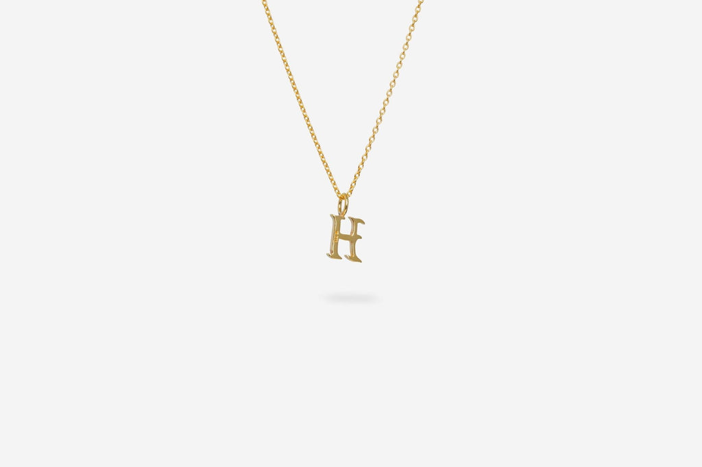 IX H Letter 22K Gold Plated Pendant