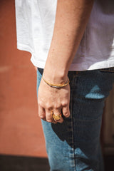 IX Cushion Polished Gold Plated Ring