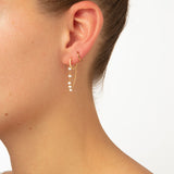 Danaé Hanging 5 Chain Piercing 18K Gold or Whitegold Hoop w. Diamonds