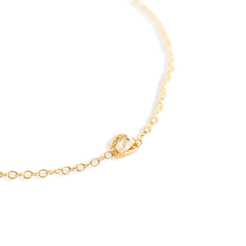 9K Gold Necklace w. Ocean Diamond