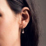 Tiny Cloud Pavé 18K Gold Hoops w. Quartz & Diamonds