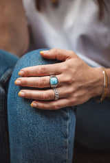 IX Crunchy Curb Silver Ring