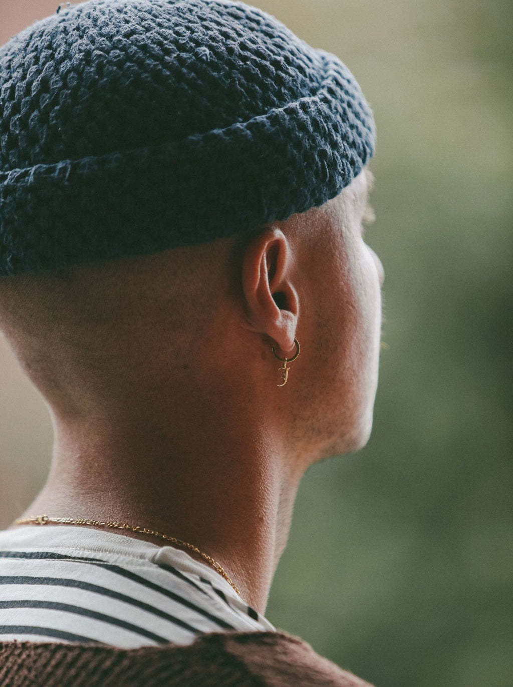 IX J Letter 22K Gold Plated Pendant