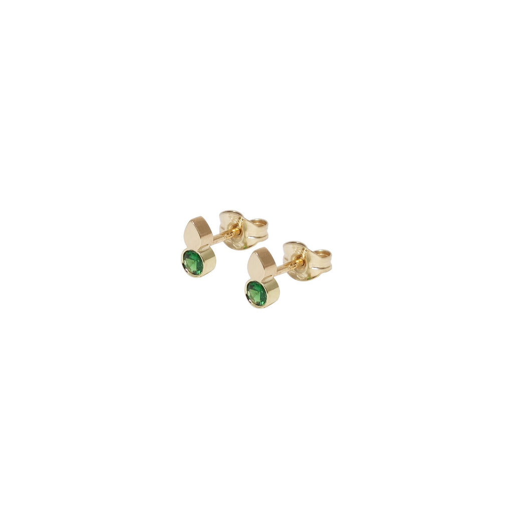 Teardrops 14k guldøreringe w. Tsavorite