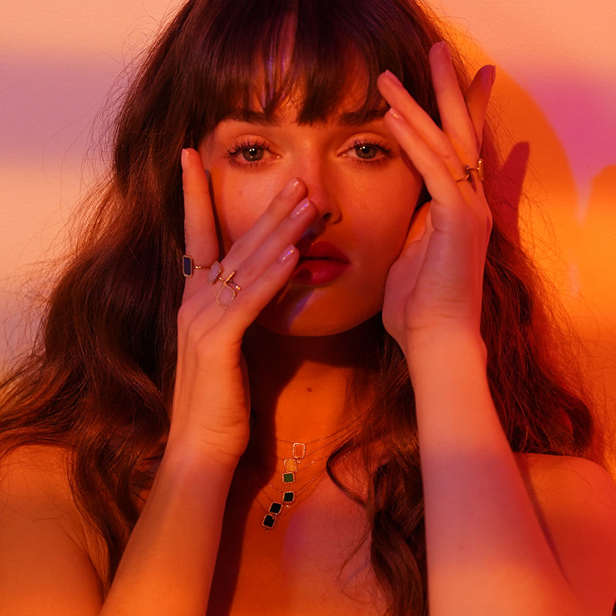 Collier Semi Precious 18K Gold or Whitegold Necklace w. Turquoise & Diamonds