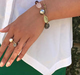 Small Pacific 18K Gold Ring w. Grey Moonstone