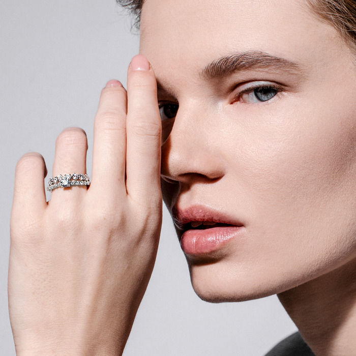 Duo+ Engagement 14K Whitegold Ring w. Lab-Grown Diamonds