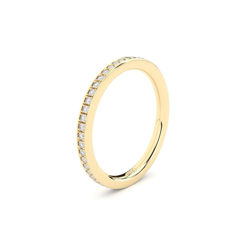 Duo Eternity rounded band 18K Gold Ring w. Lab-Grown Diamonds