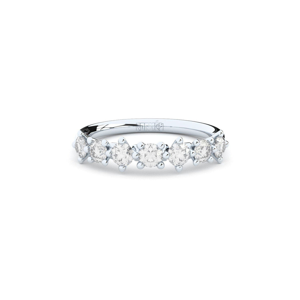Duo Half Eternity 14K Whitegold Ring w. Lab-Grown Diamonds