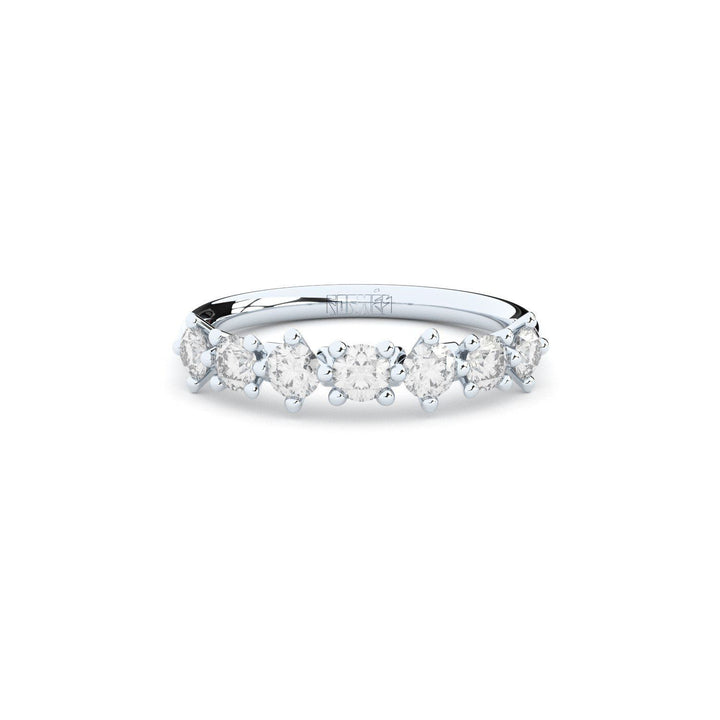 Duo Half Eternity 14K Whitegold Ring w. Lab-Grown Diamonds