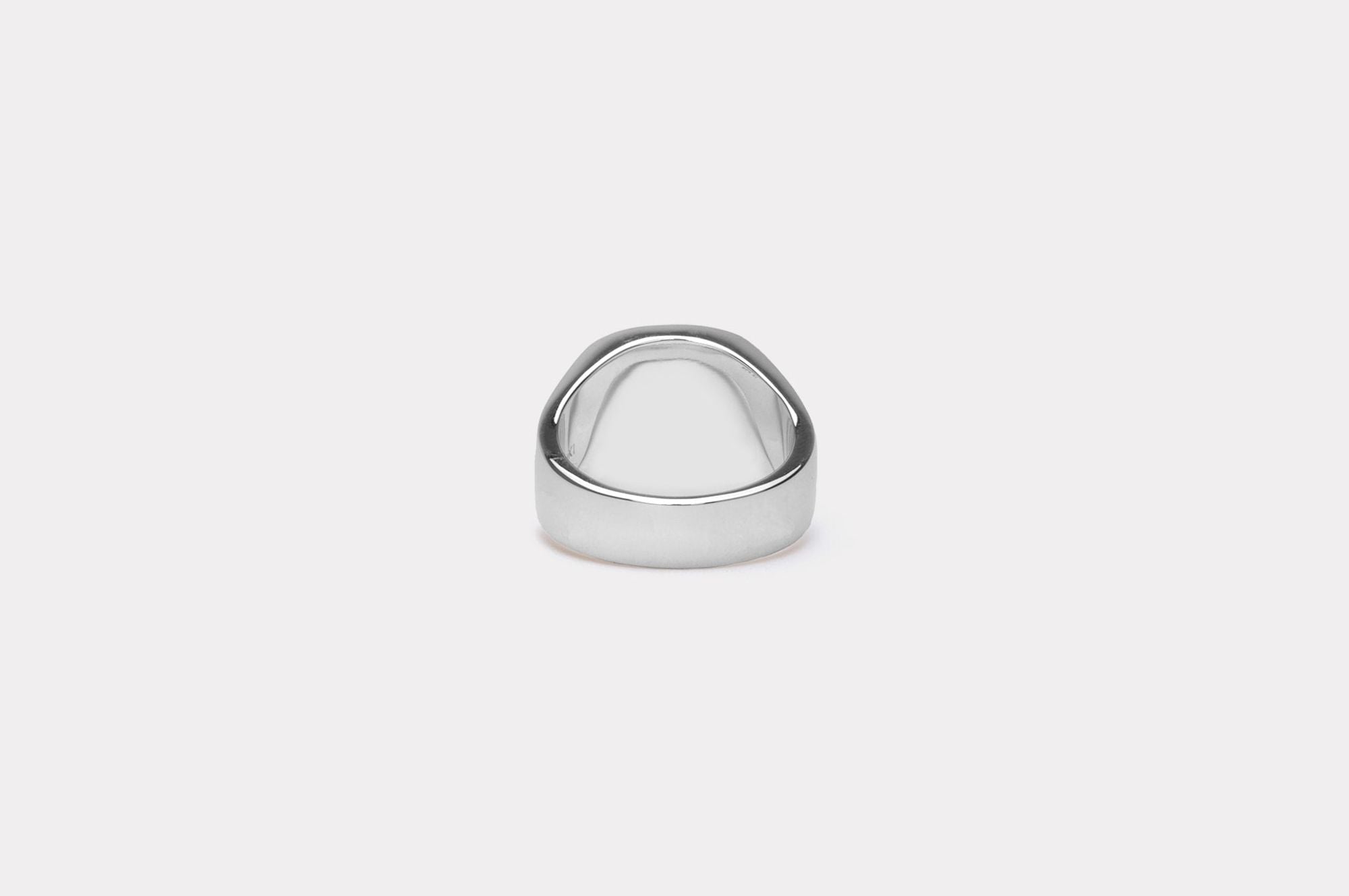 IX Cushion Signet Silver Ring w. Hawks Eye Ring