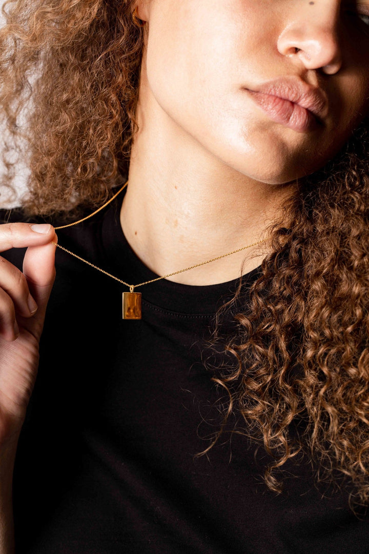 IX Square Gold Plated Anhänger