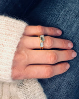 Nord Blue 18K Guld Ring m. Akvamarin & Diamant