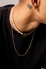 IX Uniqio Perle Halskæde Forgyldt