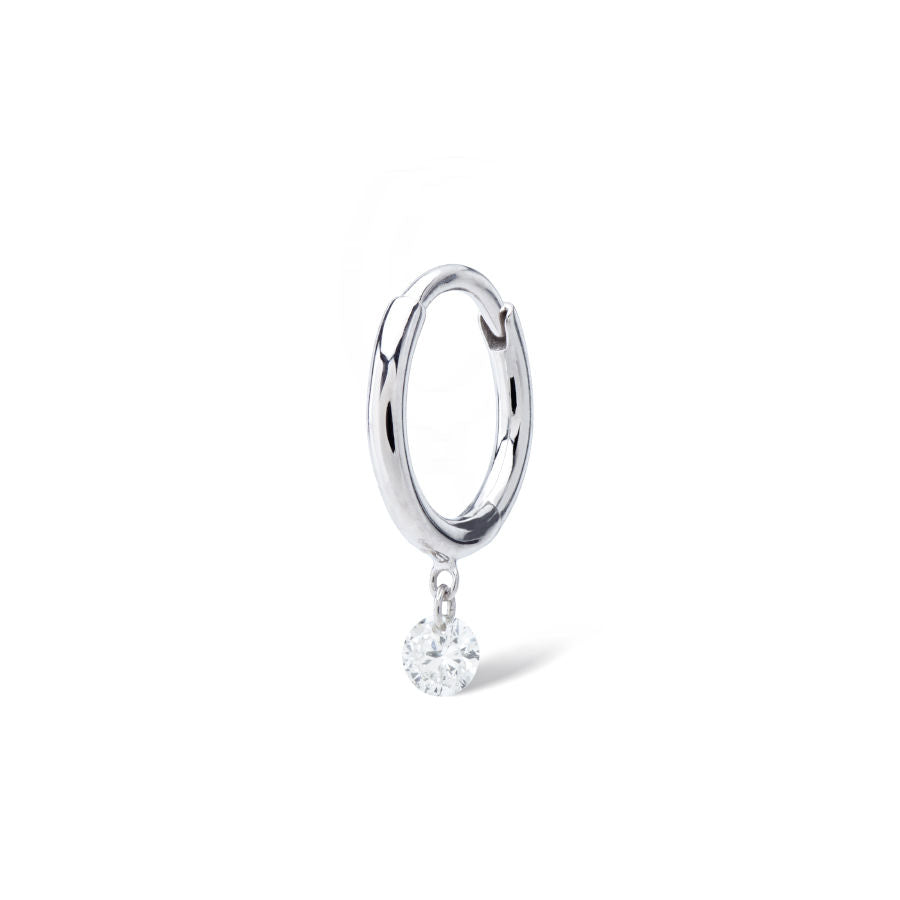 Danaé Piercing 18K Gold, Whitegold or Rosegold Hoop w. Diamond