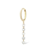 Danaé Hanging 5 Piercing Pavé 18K Gold, Whitegold or Rosegold Hoop w. Diamonds