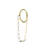 Danaé Hanging 5 Chain Piercing 18K Gold or Whitegold Hoop w. Diamonds