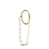 Danaé Hanging 5 Chain Piercing 18K Gold or Whitegold Hoop w. Diamonds