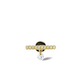 Pavé Hanging Bar Piercing 18K Gold Stud w. Diamonds