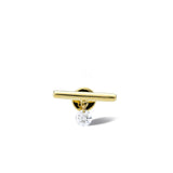 Bar Piercing 18K Gold Stud w. Diamond