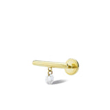 Bar Piercing 18K Gold Stud w. Diamond