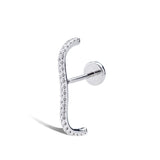Mini Arc Piercing 18K Gold or Whitegold Stud w. Diamond