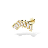 Bar Line Piercing 18K Guld, Hvidguld el. Rosaguld Ørestik m. Diamanter