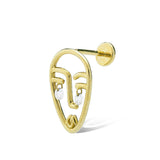 Mini Face Ohrring aus 18K Gold I Diamanten