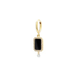 Piercing Semi Precious 18K Gold Earring w. Agate & Diamonds